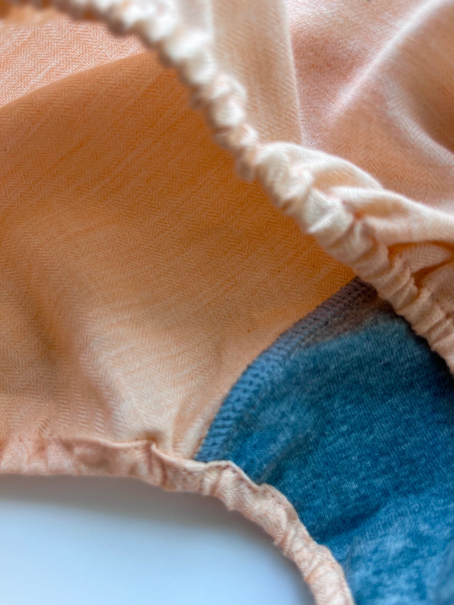 ORGANIC COTTON  HERRINGBONE PEACH
