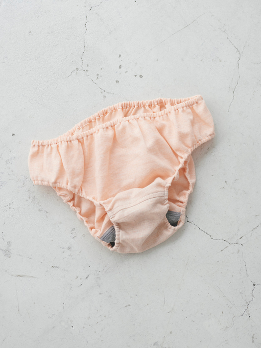 ORGANIC COTTON  HERRINGBONE PEACH　熟した果実のような、肌を明るく見せる温かなピンク。