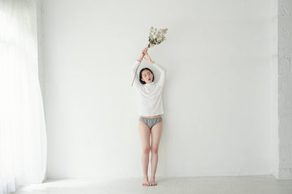 ORGANIC COTTON  HERRINGBONE GREY